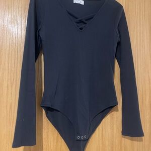 Maurices Black Long Sleeve Bodysuit